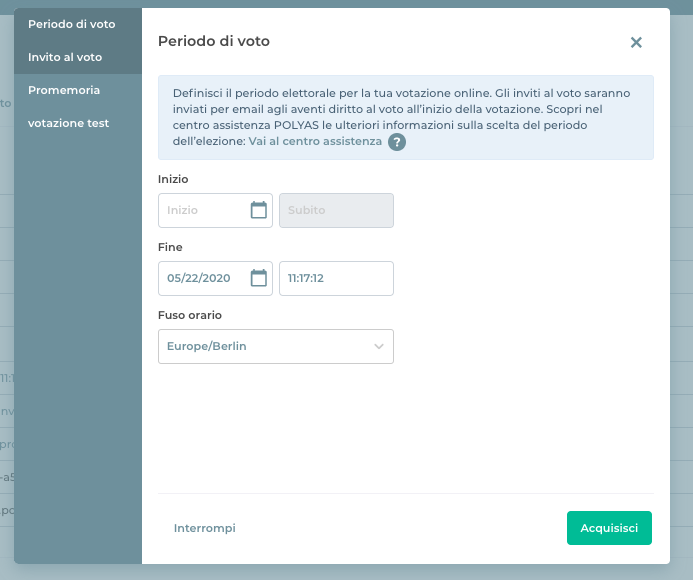 Avvia l’elezione online Avvia l’elezione online