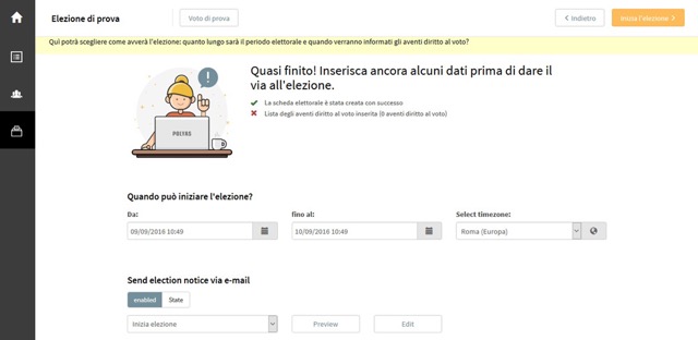 Sigilla e avvia l'elezione con Polyas Sigilla e avvia l'elezione con Polyas