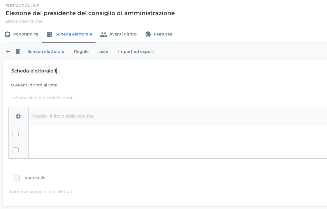scheda elettorale scheda elettorale